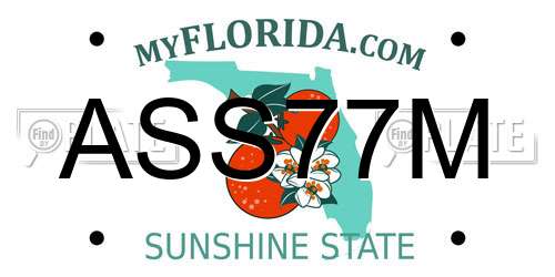 ASS77M Florida License Plate