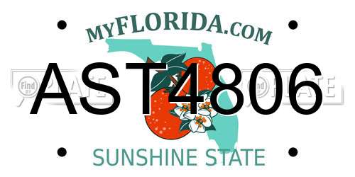 AST4806 Florida License Plate