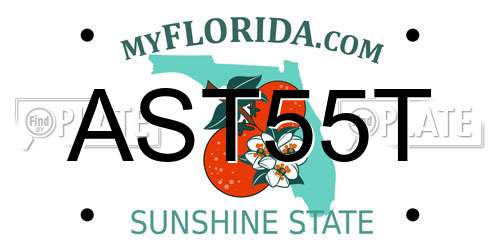 AST55T Florida License Plate