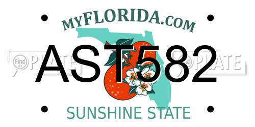AST582 Florida License Plate