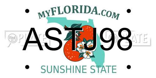 ASTJ98 Florida License Plate