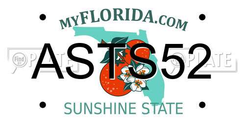 ASTS52 Florida License Plate
