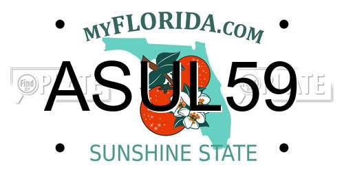 ASUL59 Florida License Plate