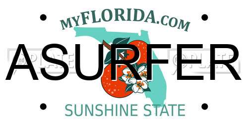 ASURFER Florida License Plate