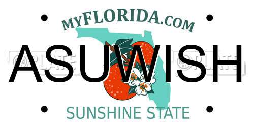 ASUWISH Florida License Plate