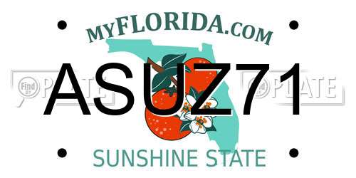 ASUZ71 Florida License Plate