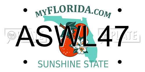 ASWL47 Florida License Plate