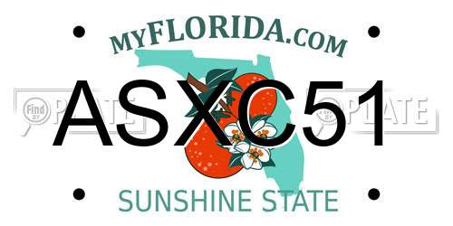 ASXC51 Florida License Plate