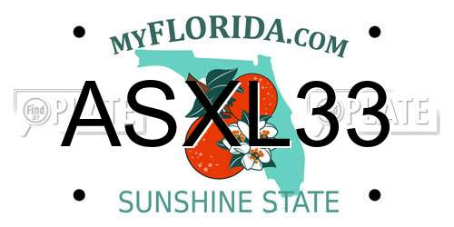 ASXL33 Florida License Plate
