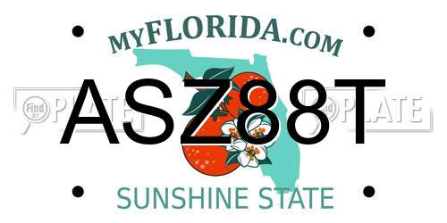 ASZ88T Florida License Plate