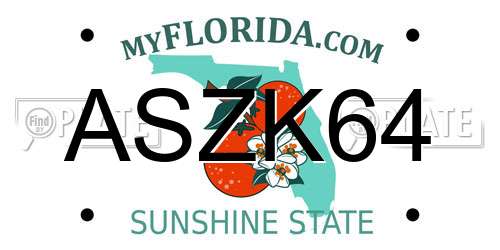 ASZK64 Florida License Plate