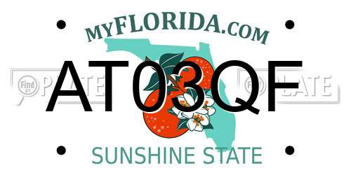 AT03QF Florida License Plate