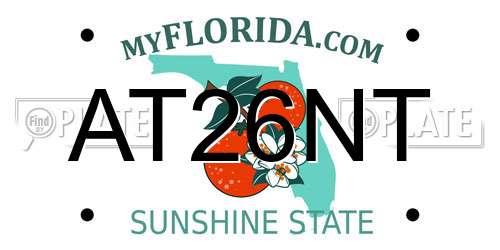 AT26NT Florida License Plate
