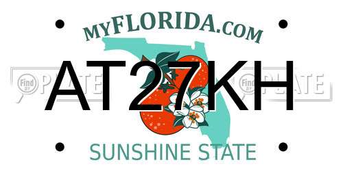 AT27KH Florida License Plate