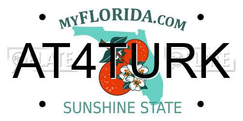 AT4TURK Florida License Plate
