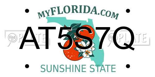 AT5S7Q Florida License Plate