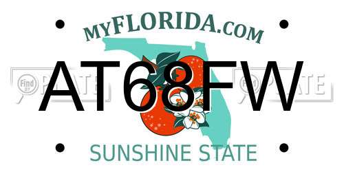 AT68FW Florida License Plate