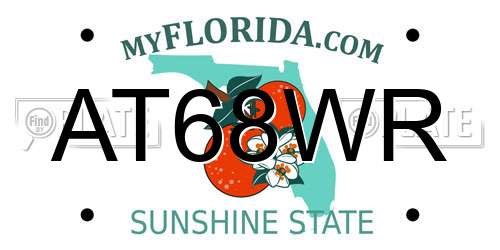 AT68WR Florida License Plate