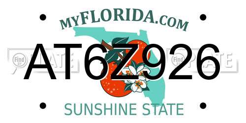 AT6Z926 Florida License Plate