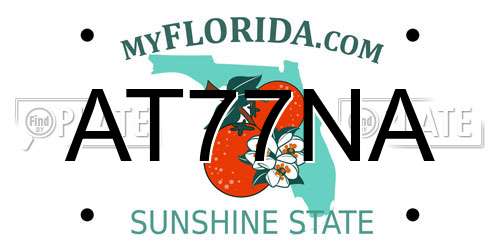 AT77NA Florida License Plate