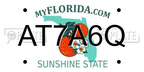 AT7A6Q Florida License Plate