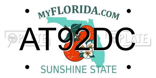 AT92DC Florida License Plate