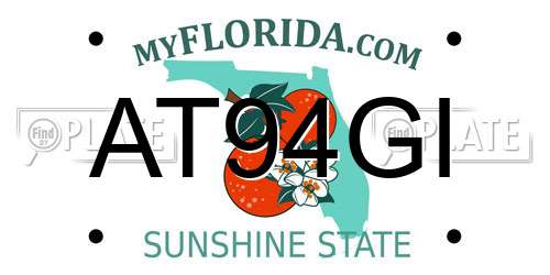 AT94GI Florida License Plate
