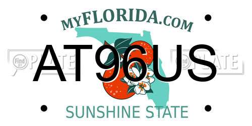 AT96US Florida License Plate