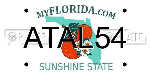 ATAL54 Florida License Plate