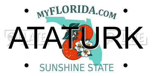 ATATURK Florida License Plate