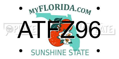 ATFZ96 Florida License Plate