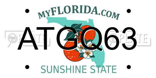 ATGQ63 Florida License Plate