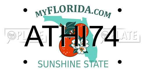 ATHI74 Florida License Plate