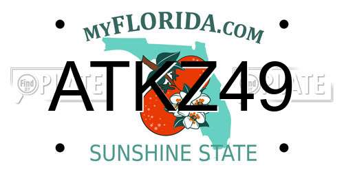 ATKZ49 Florida License Plate