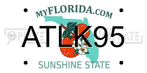 ATLK95 Florida License Plate