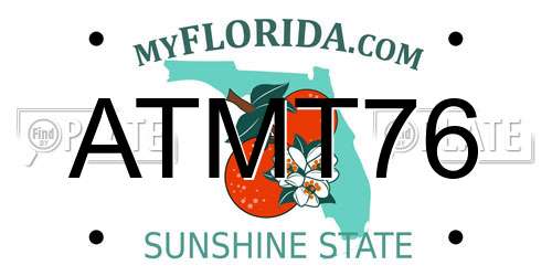 ATMT76 Florida License Plate