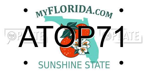 ATOP71 Florida License Plate