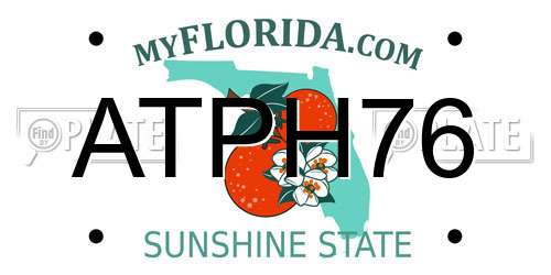 ATPH76 Florida License Plate