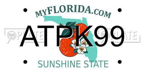 ATPK99 Florida License Plate