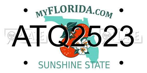 ATQ2523 Florida License Plate