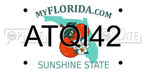 ATQI42 Florida License Plate
