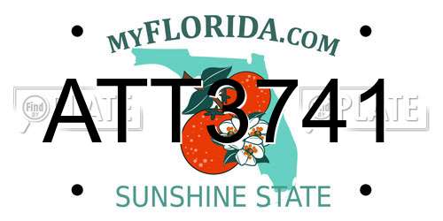 ATT3741 Florida License Plate