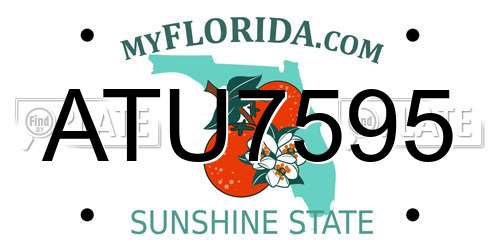 ATU7595 Florida License Plate