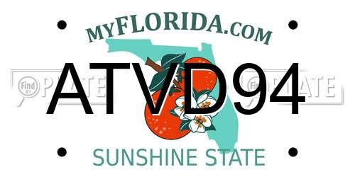 ATVD94 Florida License Plate