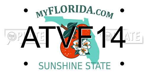 ATVF14 Florida License Plate