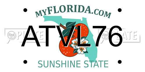 ATVL76 Florida License Plate