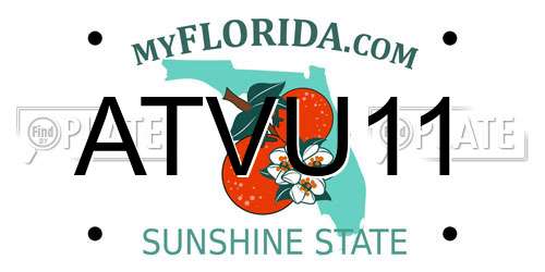 ATVU11 Florida License Plate