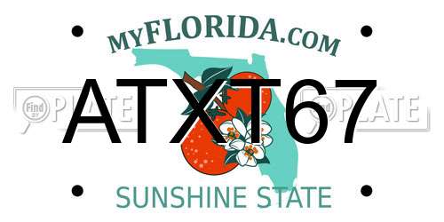 ATXT67 Florida License Plate