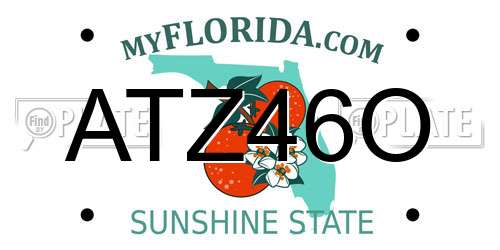 ATZ46O Florida License Plate
