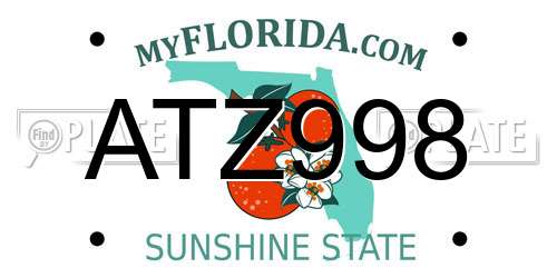 ATZ998 Florida License Plate